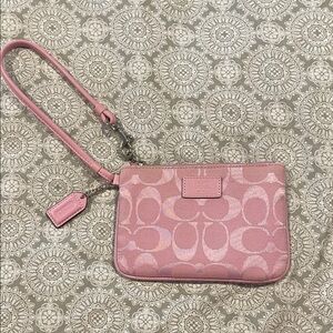 Coach Pink Signature Wristlet